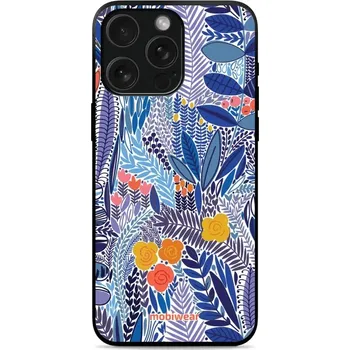Pouzdro na mobilní telefon Lesklý kryt Mobiwear Glossy - Apple iPhone 15 Pro - G037G - Modrá květena (Prémiové lesklé pouzdro, obal, kryt Mobiwear Glossy na mobil Apple iPhone 15 Pro - G037G - Modrá květena, materiál Plast + TPU silikon - krytí po všech stranách, neošoupatelný)