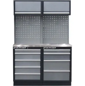 Sestava dílenského nábytku Procarosa PROFI TGCW-0504 Pracovní deska:: nerezová