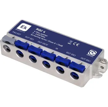 ITS RQC 4 - rozbočovač QuiCoax 4 výstupy, průchozí DC, 5-2400Mhz, útlum 8,1/10dB