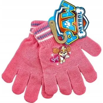 Čepice SUN CITY Rukavice TLAPKOVÁ PATROLA prstové růžové srdce uni 2-8let