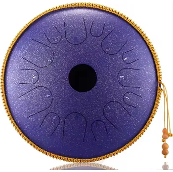 Hütermann Profesional Tongue drum - 14' (35cm), 14 tónů, D-dur - fialový, s příslušenstvím