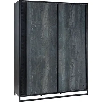 Šatní skříň Šatní skříň s posuvnými dveřmi Nebula - šedá/černá