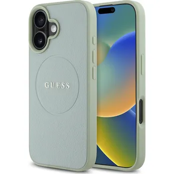 Pouzdro na mobilní telefon Guess PU Grained Classic Logo MagSafe Zadní Kryt pro iPhone 16 Barva: Zelená