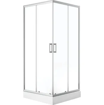 Laveo Bresso sprchový kout s vaničkou 90x90 cm čtvercový chrom lesk/průhledné sklo JKDD096K