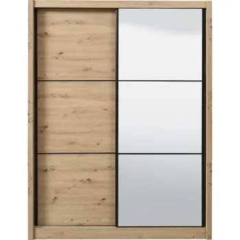 Šatní skříň Šatní skříň s posuvnými dveřmi a zrcadlem Debby 165 - dub artisan