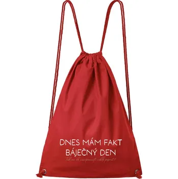 DOBRÝ TRIKO Bavlněný batoh s potiskem Báječný den Barva: Červená