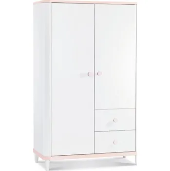Šatní skříň Šatní skříň 2D Flamenco - růžová/bílá