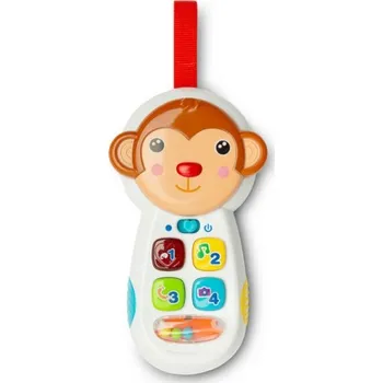 plyšák INTERAKTIVNÍ DĚTSKÝ TELEFON ZVUKY OPICE TOYZ