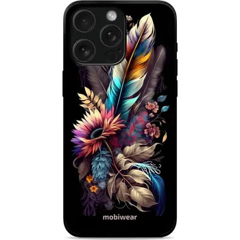 Pouzdro na mobilní telefon Lesklý kryt Mobiwear Glossy - Apple iPhone 15 Pro - G011G Kytice s pírkem (Prémiové lesklé pouzdro, obal, kryt Mobiwear Glossy na mobil Apple iPhone 15 Pro - G011G Kytice s pírkem, materiál Plast + TPU silikon - krytí po všech stranách, neošoupatelný)