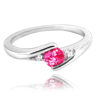 Souprava šperků MINET Elegantní stříbrný prsten s červeným zirkonem vel. 51 JMAN0046RR51