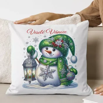 Polštář Polštářek s potiskem vánoční 40x40 cm