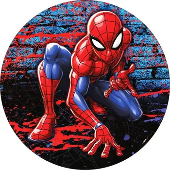 Jedlá dekorace na dort Jedlý tisk na fondánový list kruh motiv "SPIDERMAN" průměr 20 cm