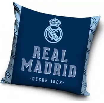 Povlak na polštářek Real Madrid Desde 1902 povlak na polštářek 40 x 40 cm černý/modrý