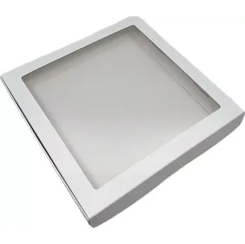 Krabička na výslužku Dárková krabička s průhledným okénkem 21x21x2 cm