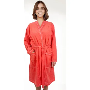 Dámský župan Barley DINA dámský velurový župan Barva: lososová, Velikost: 3XL