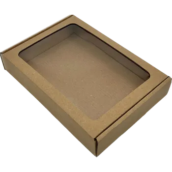 Krabička na výslužku Dárková krabička s průhledným okénkem 20x14,5x3,5 cm