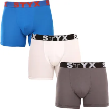 Boxerky 3PACK pánské boxerky Styx long sportovní guma vícebarevné (3U10137) XXL Možnost vrácení zboží ZDARMA do 120 dnů!