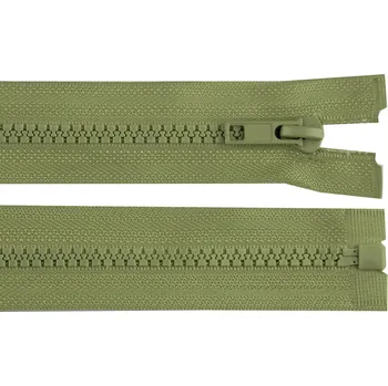 Kostěný zip No 5 délka 60 cm bundový, barva 263 zelená khaki