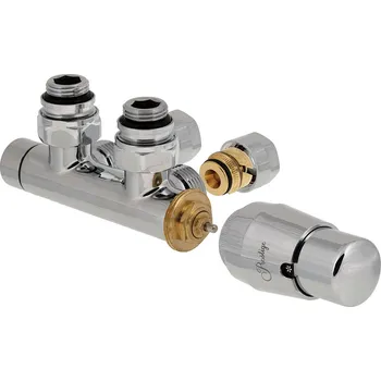 Hlavice pro radiátor Hydronix základní připojovací sada 343 ventilů termostatická, rohová Varianta: Pravá, Barva připojovací sady: Lesklý chrom, Spojka připojovací sady: Cu 15x1mm