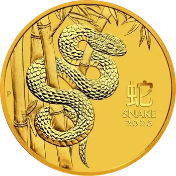 Perth Mint Zlatá investiční mince Rok Hada 1/20 Oz | Lunar III | 2025 | 1,55 g