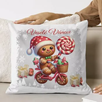 Polštář Polštářek s potiskem vánoční 40x40 cm