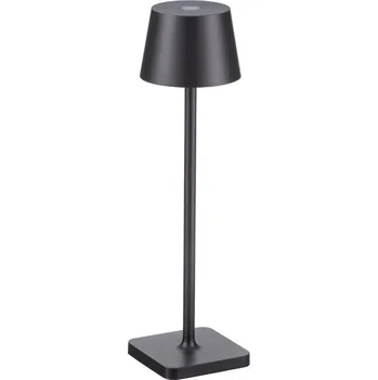 Venkovní osvětlení Černá kovová nabíjecí stolní LED lampa Nova Luce Deck