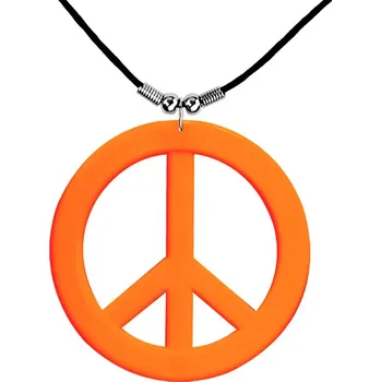 Karnevalový doplněk Oranžový hippie náhrdelník