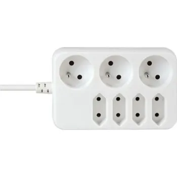 Napájecí kabel Prodlužovací kabel 3 zásuvky+ 4 zásuvky 3m