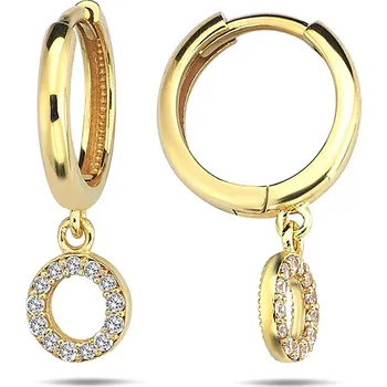 Náušnice Lillian Vassago Zlaté kroužkové náušnice s kruhem se zirkony 1,3 cm LLV98-GER088Y