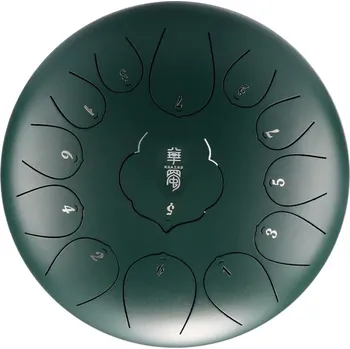 Perkuse Hütermann Tongue drum - 12' (30cm), 13 tónů, C-dur - Inkoustově zelená, s příslušenstvím.