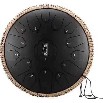 Bicí nástroj Hütermann Profesional Tongue drum - 12' (30cm), 15 tónů, D-dur - černý, s příslušenstvím