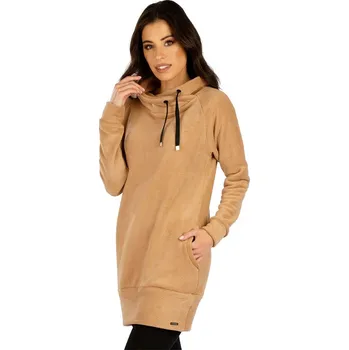 Dámské šaty Teplé mikinové šaty LITEX světle hnědé L