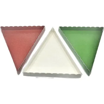 Úložný box Dárková krabička ve tvaru trojuhelníku s průhledným víkem 18,5x15,5x2 cm