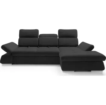 Sedací souprava Rozkládací rohová sedačka FEMINA černá