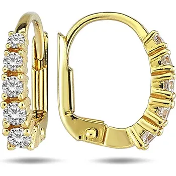 Náušnice Lillian Vassago Zářivé zlaté náušnice na patent se zirkony LLV98-GER045