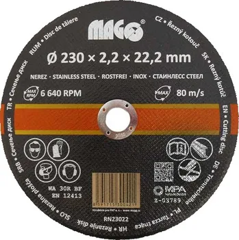 Řezný kotouč Řezný kotouč na nerez 230 x 2,2 x 22,2 mm MAGG