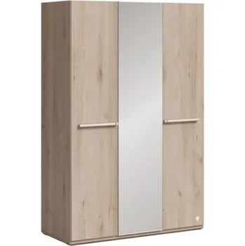 Šatní skříň Třídveřová šatní skříň Veronica - dub světlý/bílá