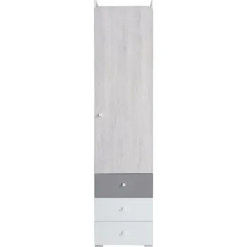 Koupelnový nábytek Úzká skříňka Beta - bílá/dub wilton/šedá