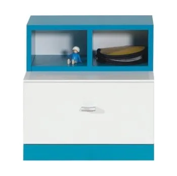 Noční stolek Noční stolek Moli - Bílý lux/tyrkys