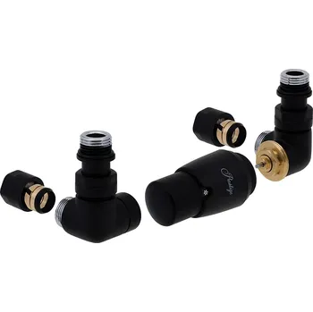 Hlavice pro radiátor Hydronix základní připojovací sada VISION ventilů termostatická, stranová, rohová Varianta: Pravá, Barva připojovací sady: Černá, Spojka připojovací sady: Pex-Al-Pex 16x2mm
