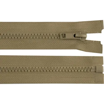 Zip Kostěný zip No 5 délka 100 cm bundový, barva 298 zelená khaki tmavá