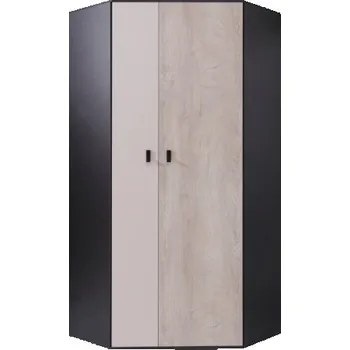 Šatní skříň Rohová skříň šatní černá Saturn - levá/pravá