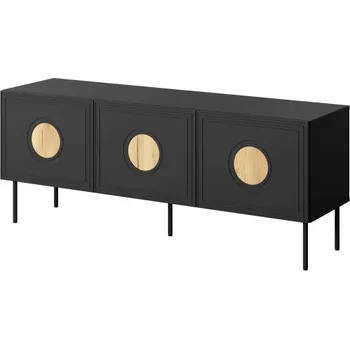 Televizní stolek Televizní stolek Halmar PALAZZO 150 (3D) černá mat/ dub (2 Karton)