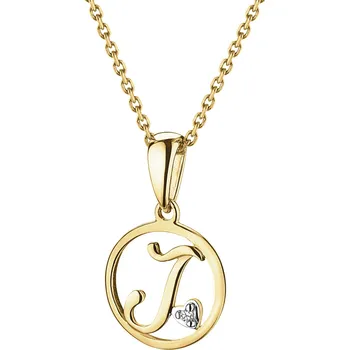 Přívěsek Zlatý přívěsek s diamantem - písmeno J - 0,003 ct - ryzost 585 - 109.599/J