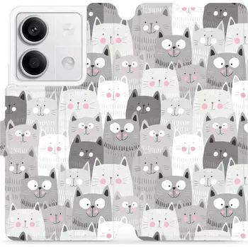 Pouzdro na mobilní telefon Flipové pouzdro Mobiwear na mobil Xiaomi Redmi Note 13 5G - M099P Kočičky - VÝPRODEJ (Parádní flip obal, kryt, pouzdro Mobiwear na mobilní telefon Xiaomi Redmi Note 13 5G s motivem M099P Kočičky)