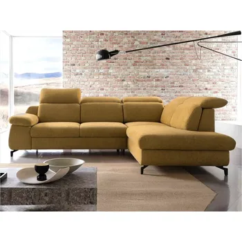 Sedací souprava Rozkládací rohová sedačka CORAL žlutá