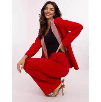 Dámské kalhoty Elegantní kalhoty s rovnými nohavicemi Lakerta červené EU velikost: M