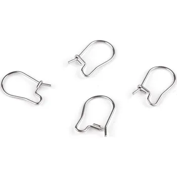 Afroháček uzavřený z nerezové oceli 15 mm, barva platina