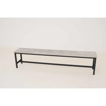 Šatní lavice kov-lamino, délka 1500 mm, černá - beton + doprava zdarma