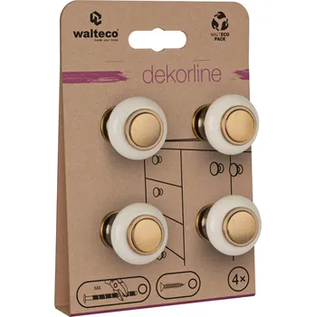 Nábytkové kování Walteco Set nábytkových knopek Alta, průměr 31mm, porcelán, bronz, 4 ks
